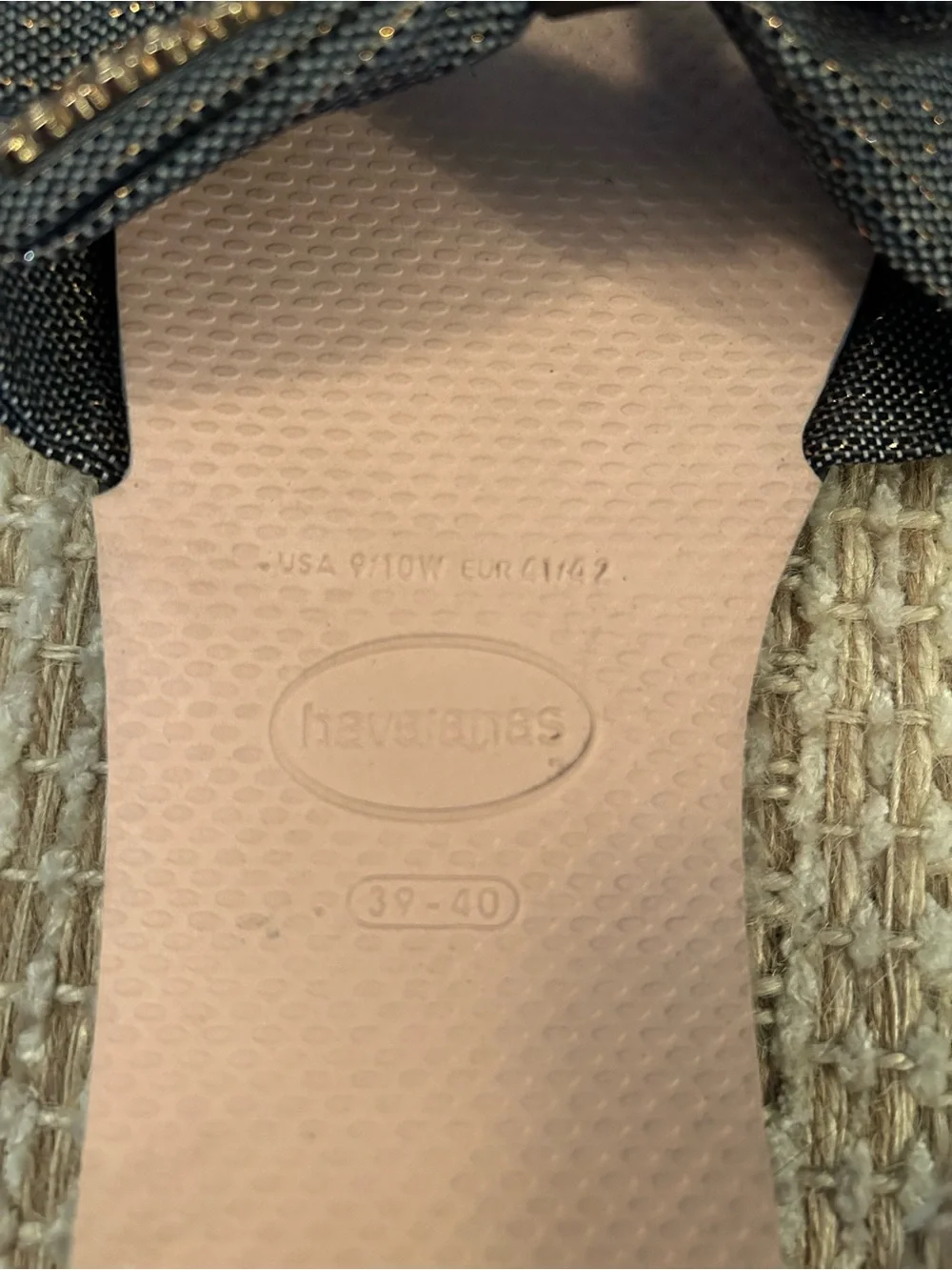 Havaianas Women's Pink Sole You St. Tropez Shine Flip Flop Sandal Shoes Sz 9-10